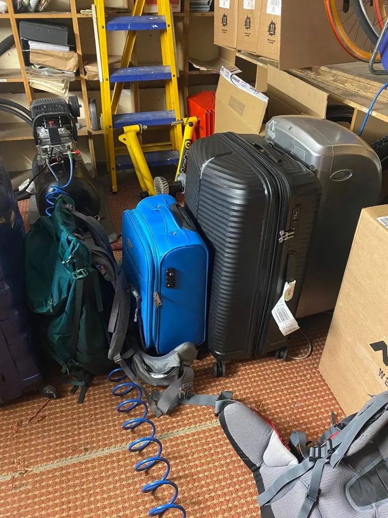 Hire customers' suitcases and bags stored safely in the shop