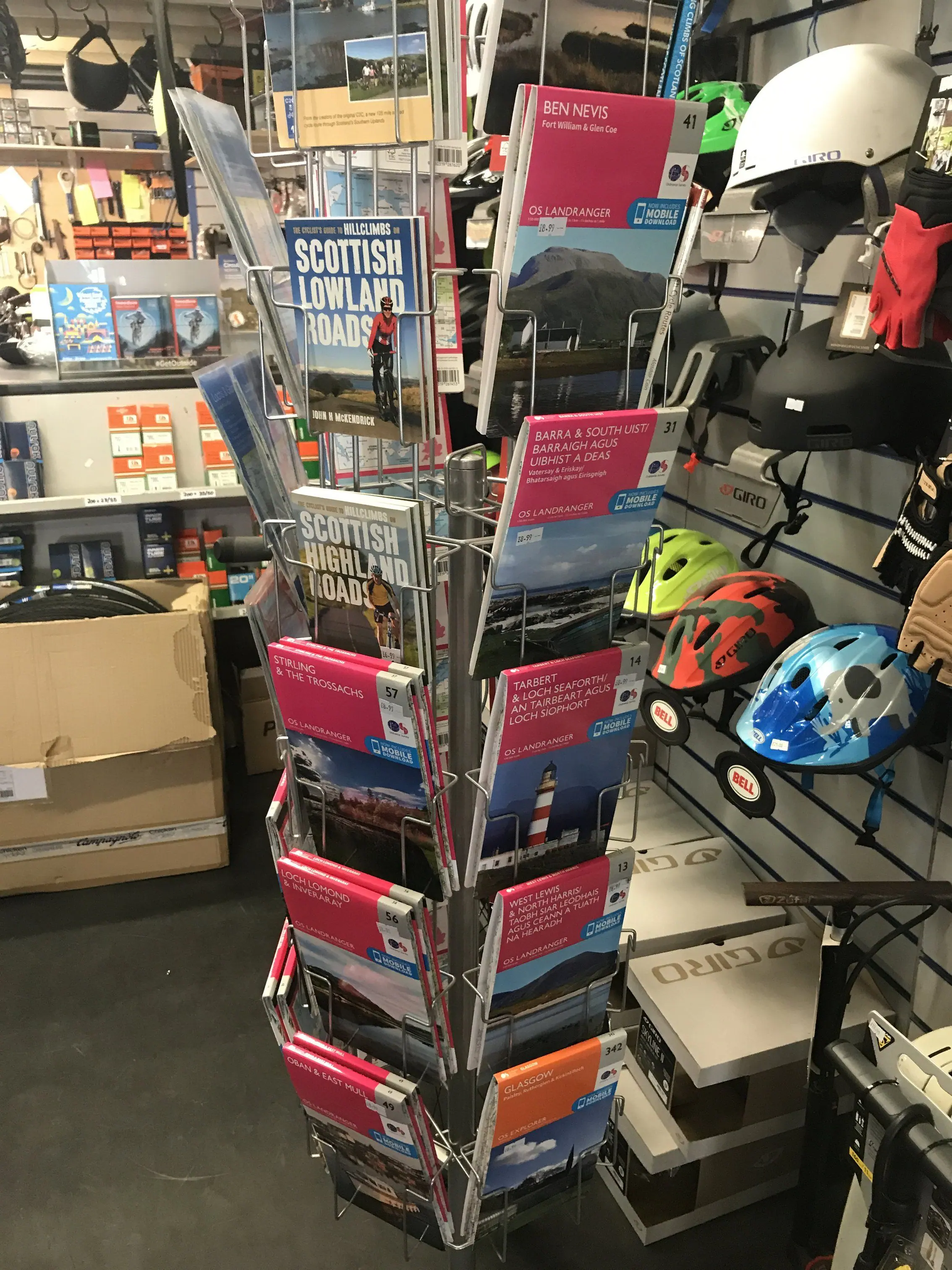 Scottish road cycling maps in the shop